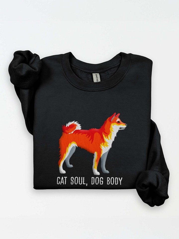 Cat Soul, Dog Body Sweatshirt (Embroidered) of a Japanese Shiba Inu(Red) product image (1)