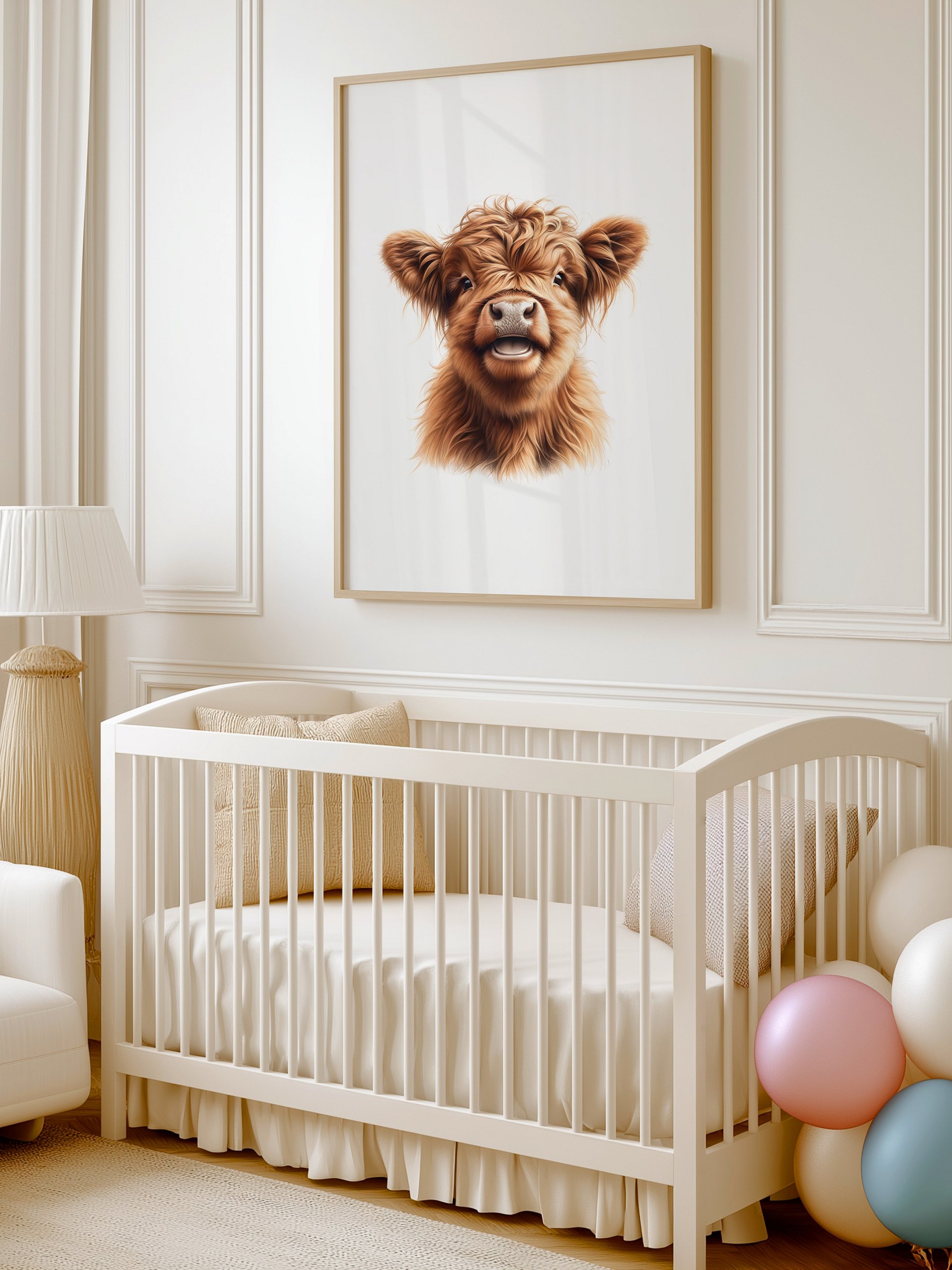 Happy Brown Highland Cow Nursery Print product image (6)