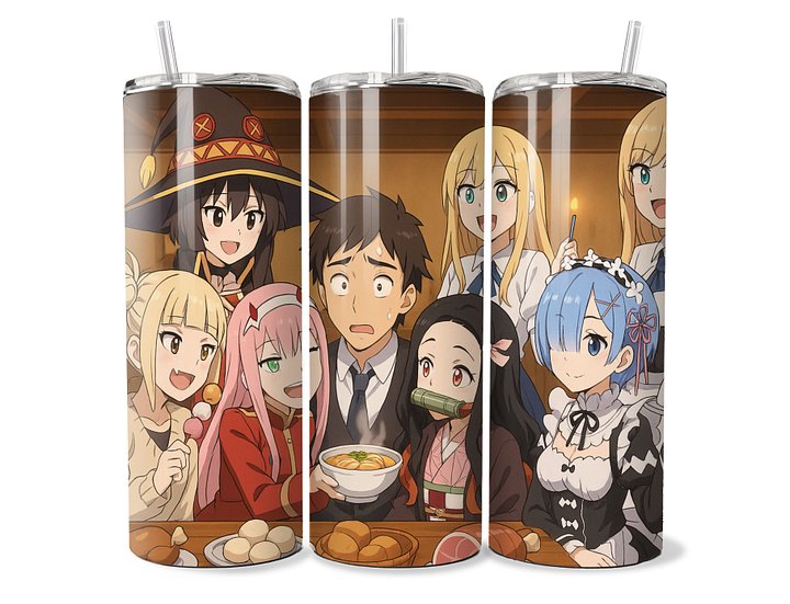 Anime Waifu Dinner Party Tumbler - 20oz Stainless Steel product image (1)