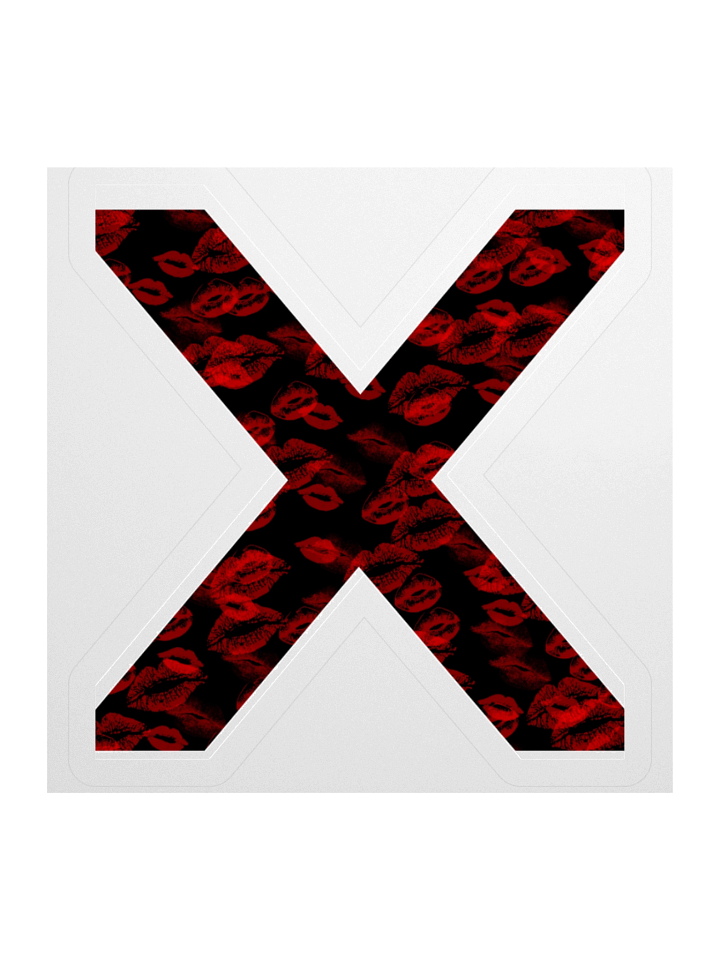 Black X Red Lipstick Kisses | Kiss-cut Sticker product image (1)