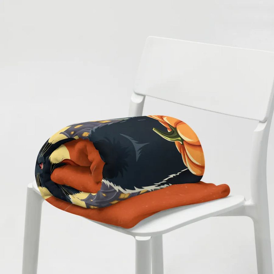 Witchy Cats Halloween Throw Blanket product image (7)