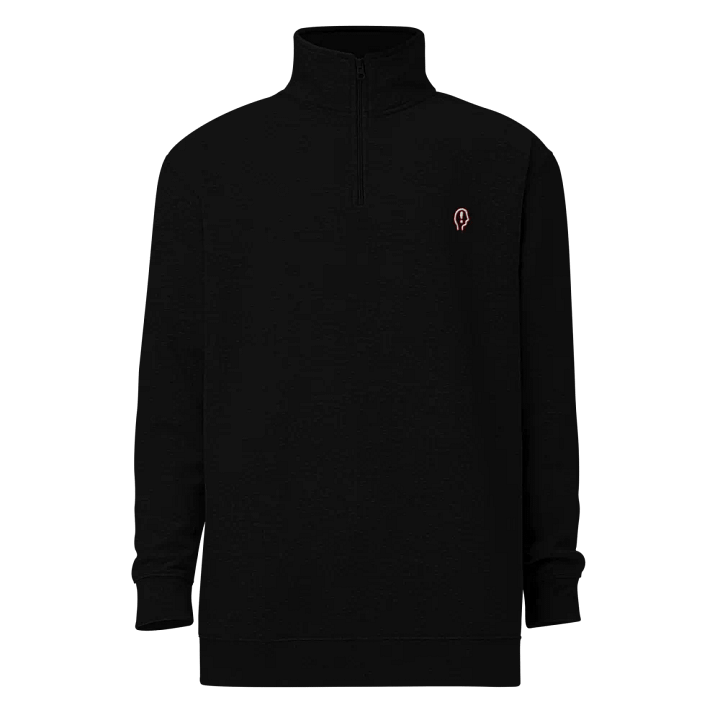 EXCLAIMING MENTALLY (burgundy and white design) embroidered quarter zip product image (2)