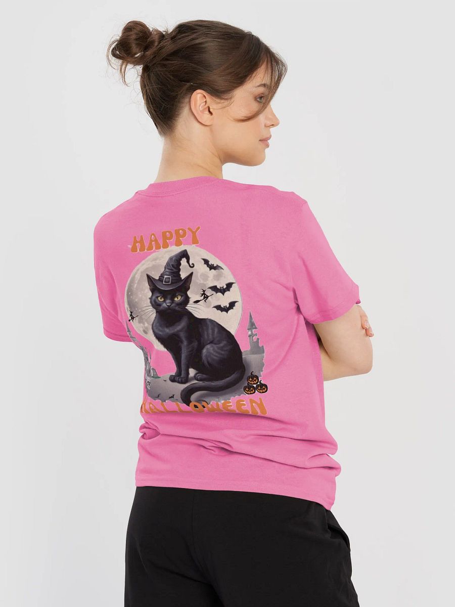 "Spooky Cat Halloween Tee – Cute & Creepy Black Cat T-Shirt, Perfect for Halloween!" product image (2)