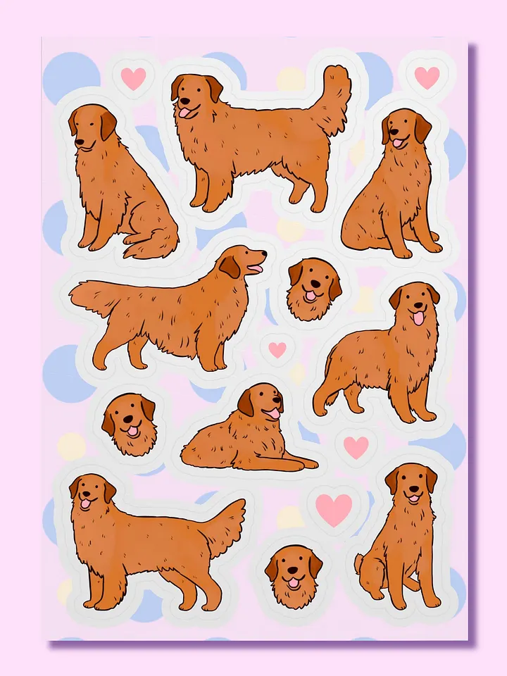 Dark Golden Retriever Love - Sticker Sheet product image (1)