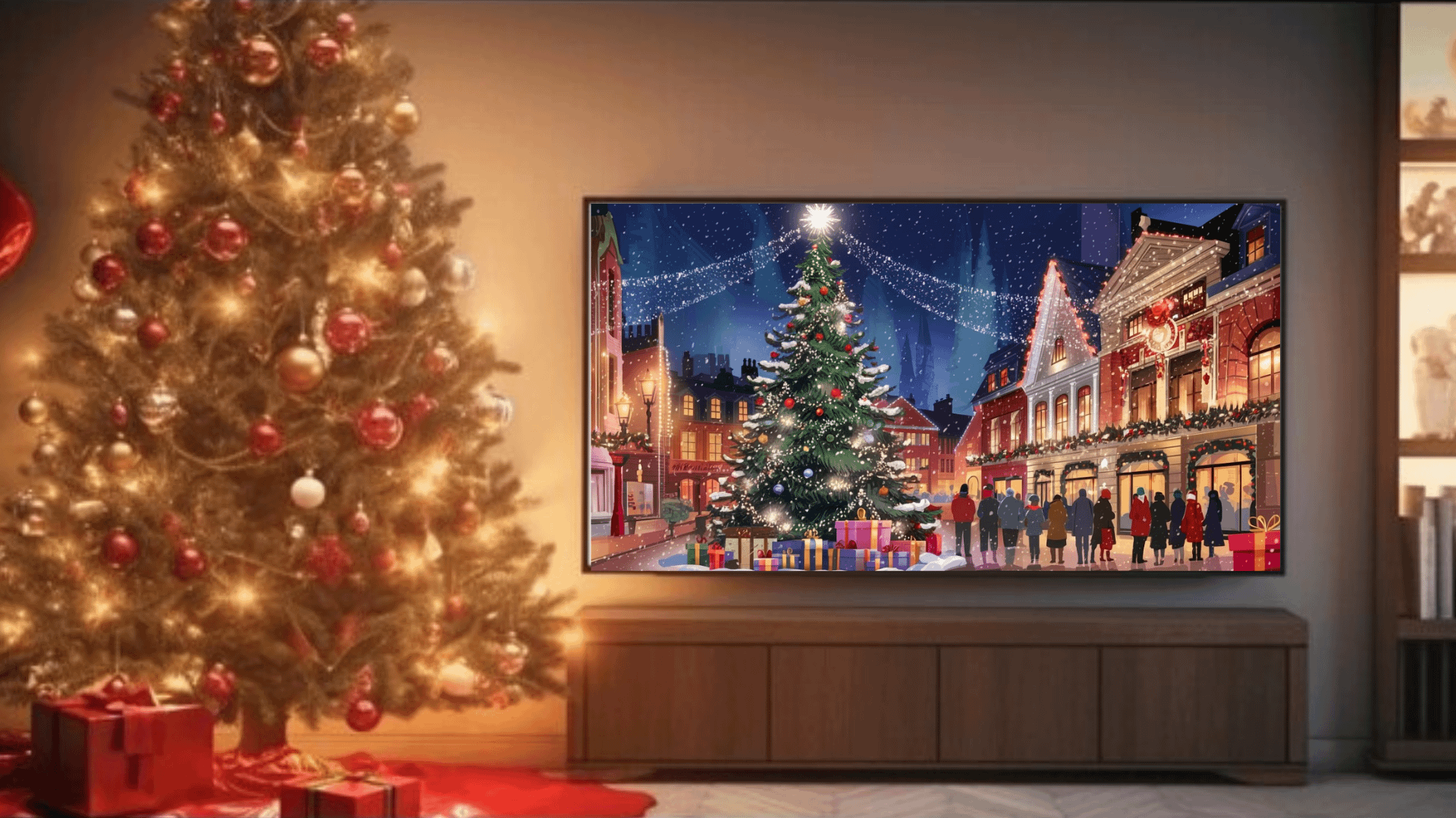 Mesmerizing Christmas Town Square A Festive Winter Wonderland - Frame TV product image (4)