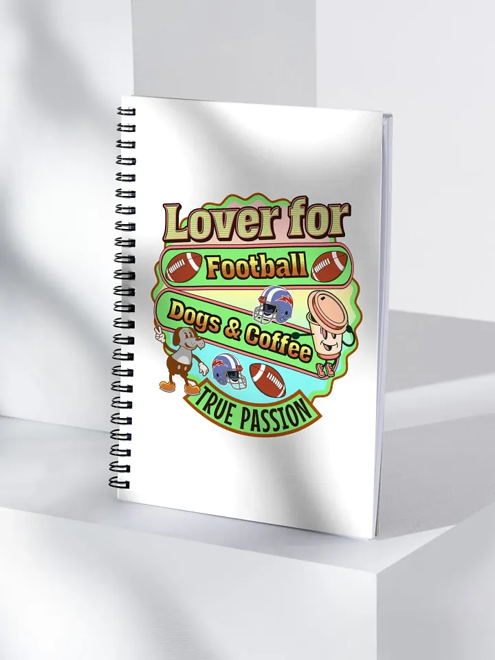 Lover For Dogs Coffee Football Passion Play Spiral Notebook product image (1)
