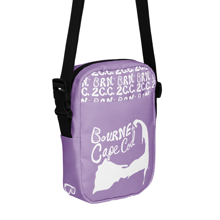 BOURNE to Cape Cod™ | Crossbody Bag | BRN.2C.C.™ | Utility On-the-Go | Coastal Cool Meets Everyday Carry | White Logos on East Side Lavender🌊🎒 product image (1)