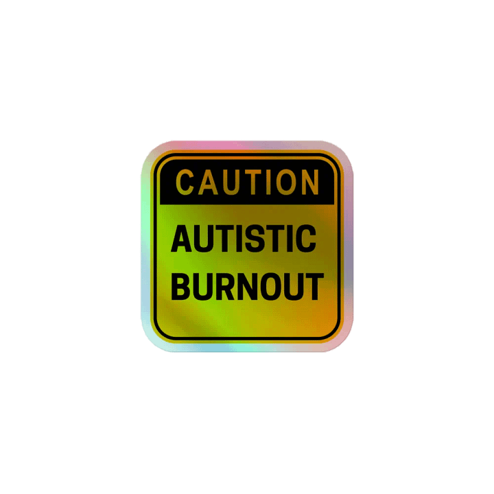 CAUTION: ASD BURNOUT holographic sticker product image (1)