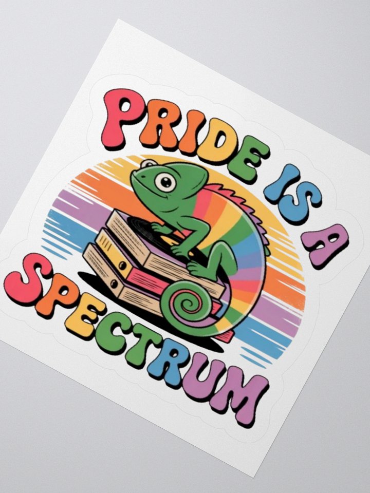 Pride is a Spectrum Sticker - Rainbow Chameleon on Books Design product image (4)