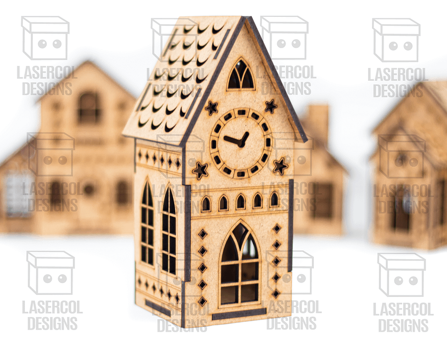 Christmas Houses Set 2 (5 Styles) - Laser Cut Files product image (10)