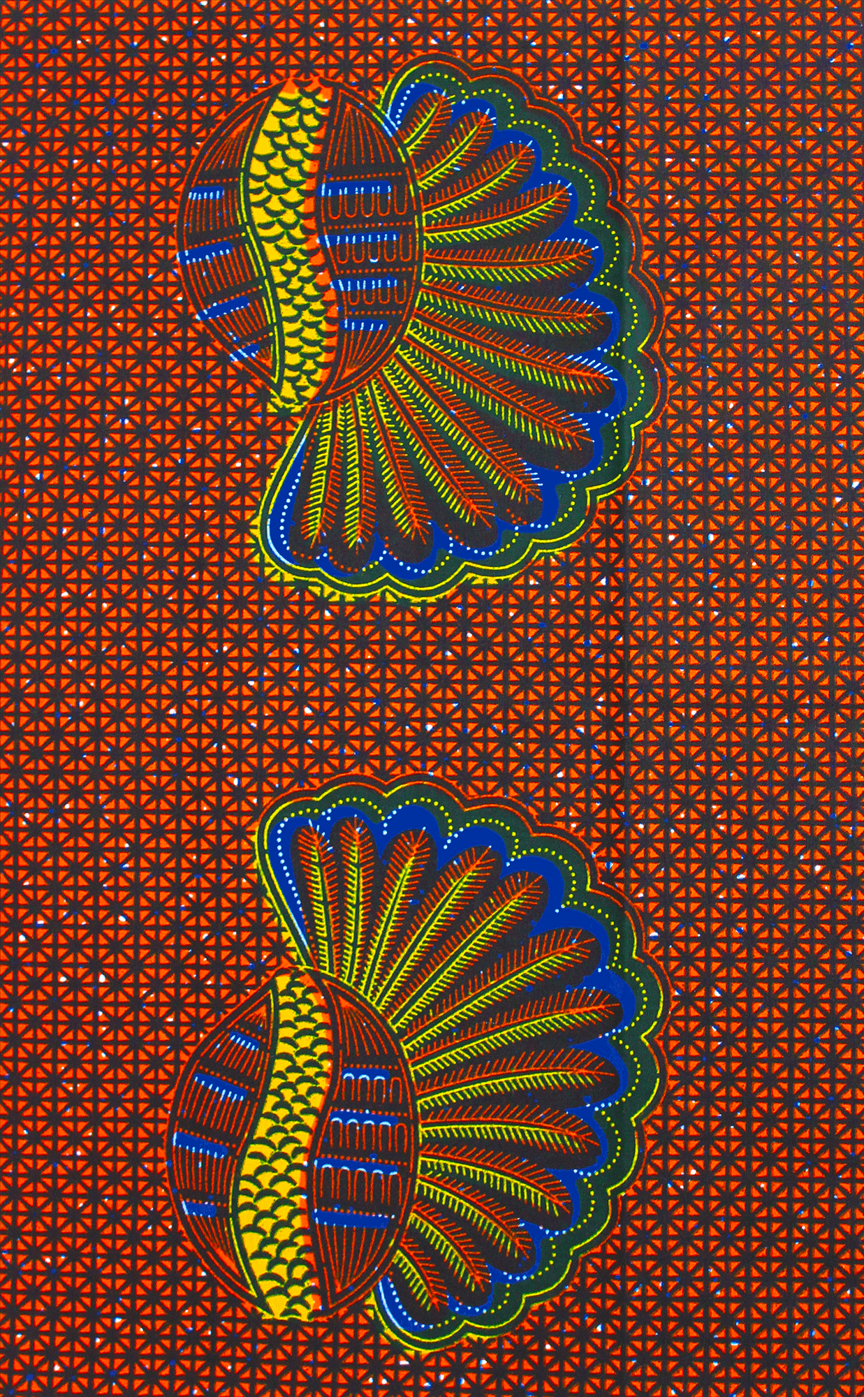 Scampolo Tessuto Wax Print - Design Conchiglie - 44 cm x 115 cm - cod. 531/B product image (1)