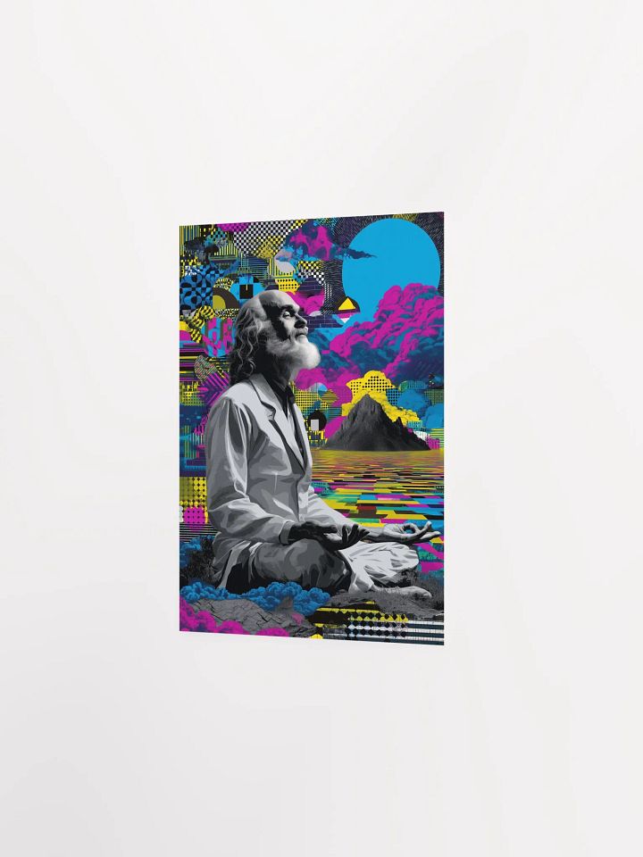 Psychedelic Ram DassMeditation: Pop Art Mountains, Neon Clouds, and Visionary Lotus Pose product image (4)