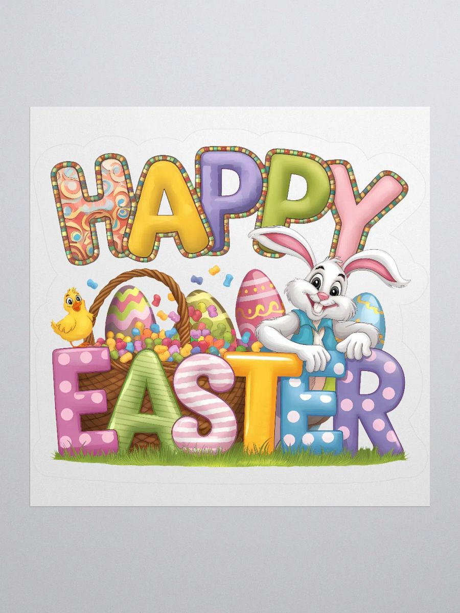 Happy Easter with Easter Bunny Sticker product image (1)
