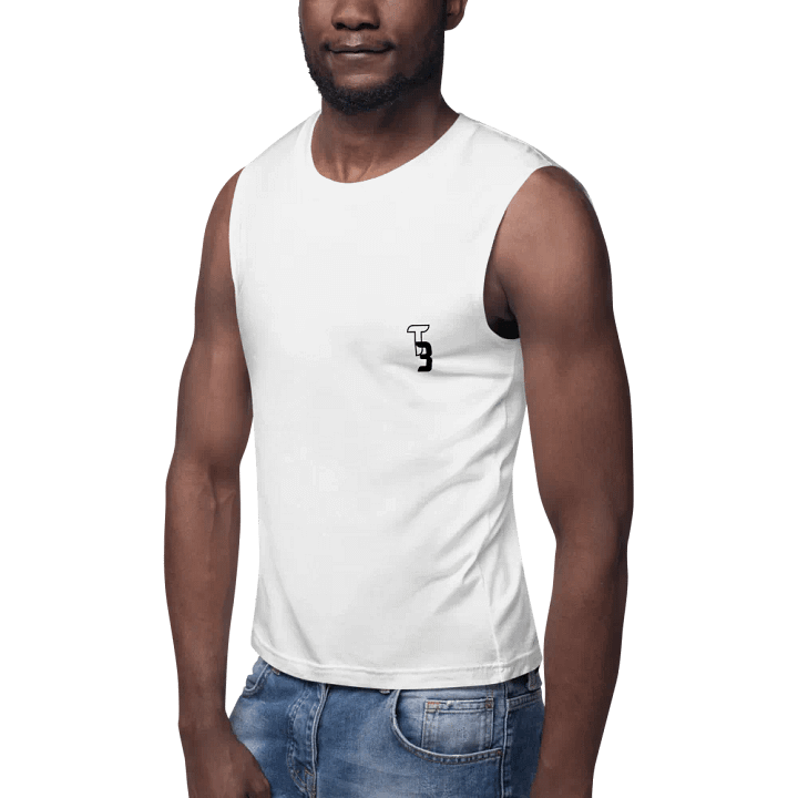 White T3 Blue Star Burst Mens Tank product image (2)