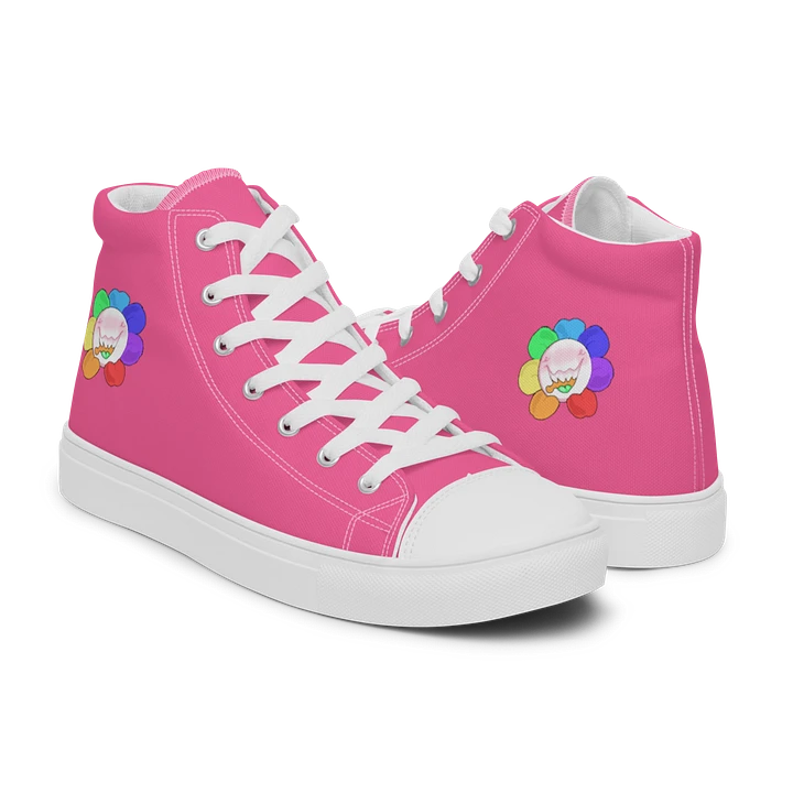 Pink and White Flower Sneakers product image (1)