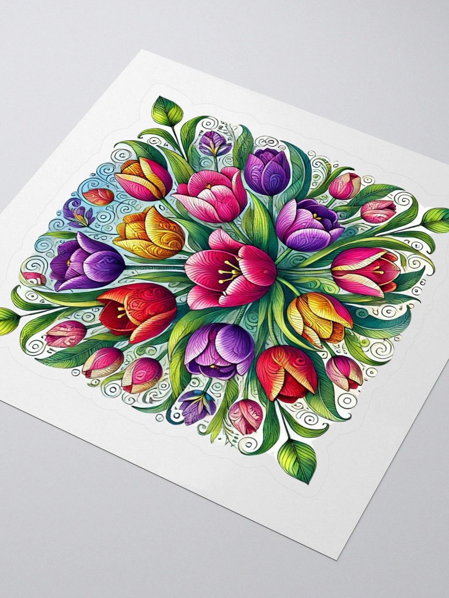 Whimsical Tulip Paradise Stickers | AI Design flower product image (3)