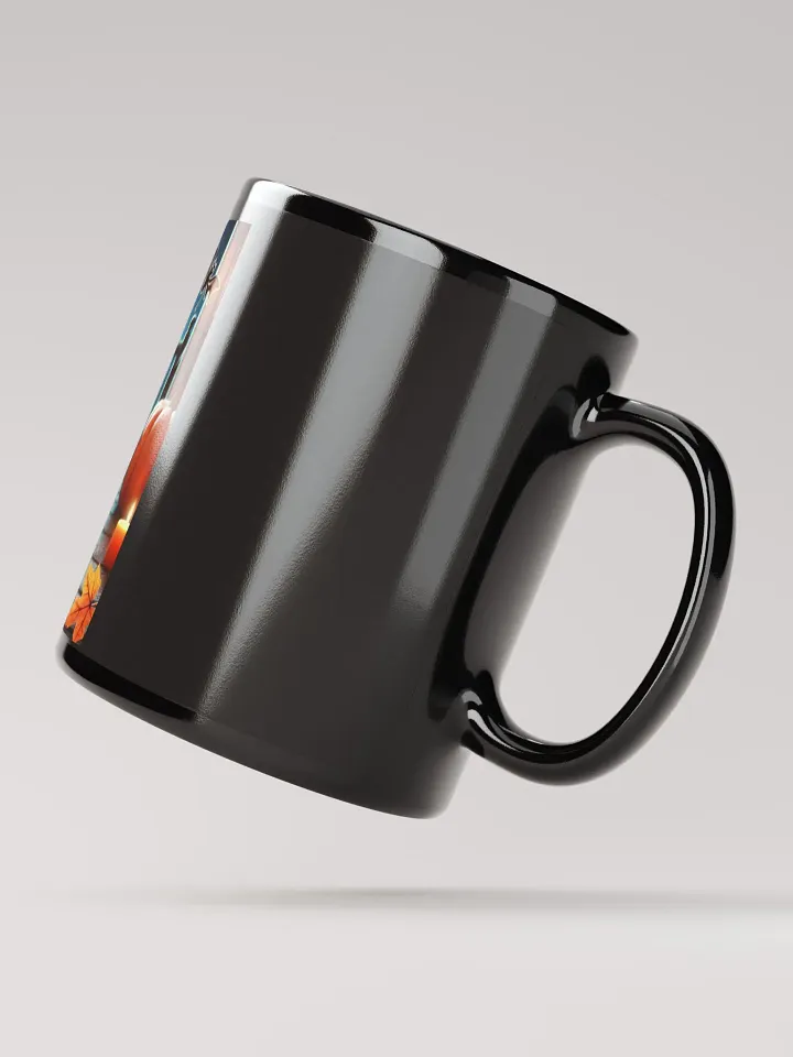 Black Glossy Mug featuring a Cute Cat product image (2)