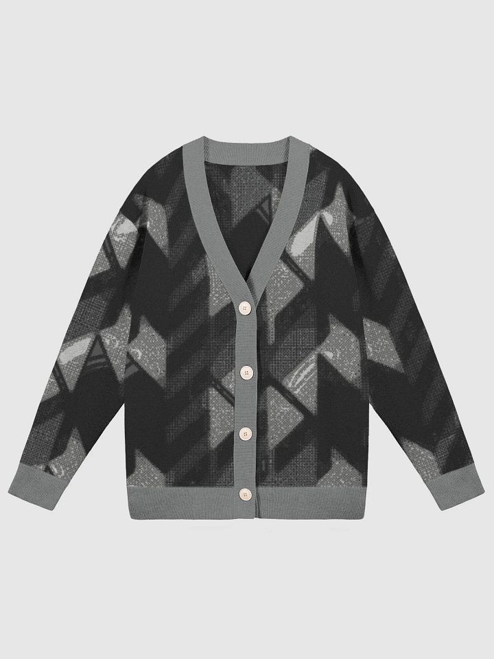 Knitted Gray Houndstooth Cardigan product image (1)
