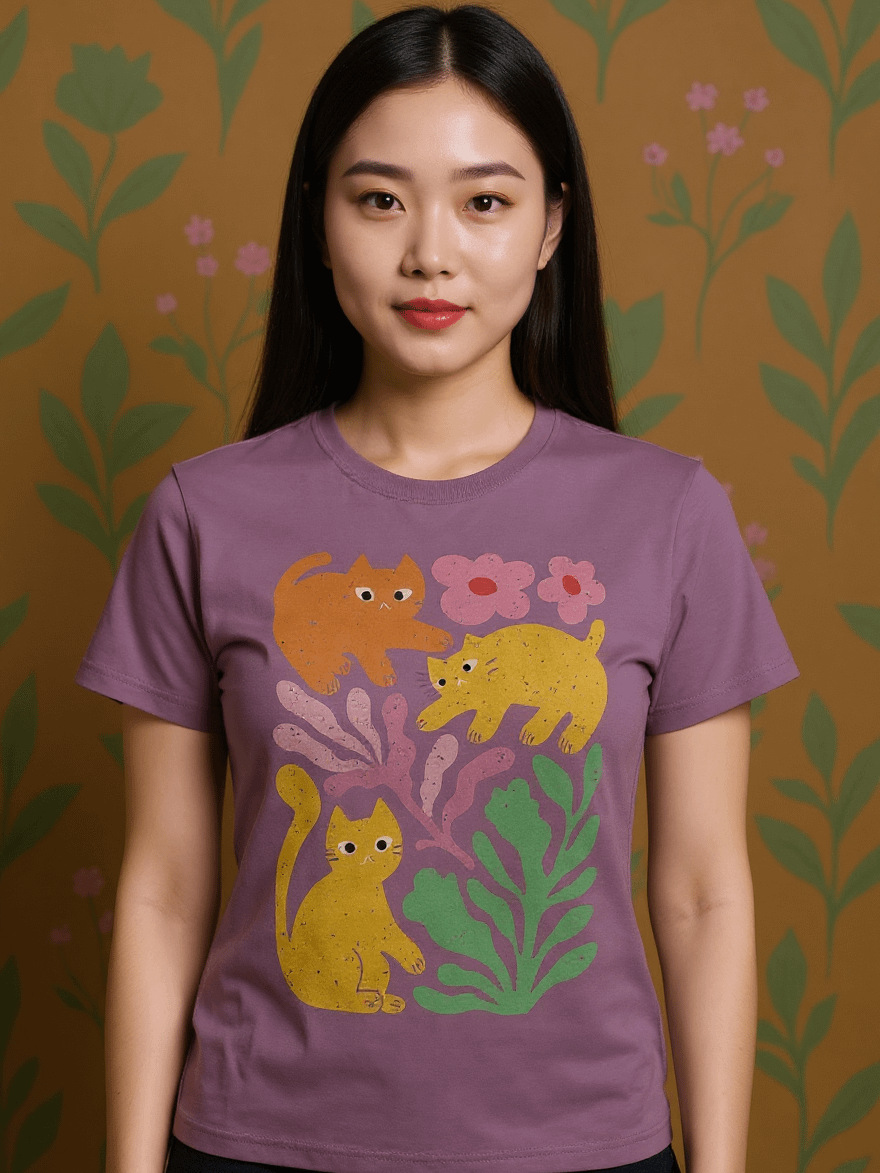 Whimsical Feline Trio T-Shirt product image (2)