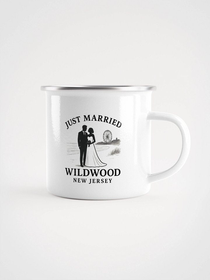 Wildwood NJ "Just Married" Enamel Wedding Mug product image (1)
