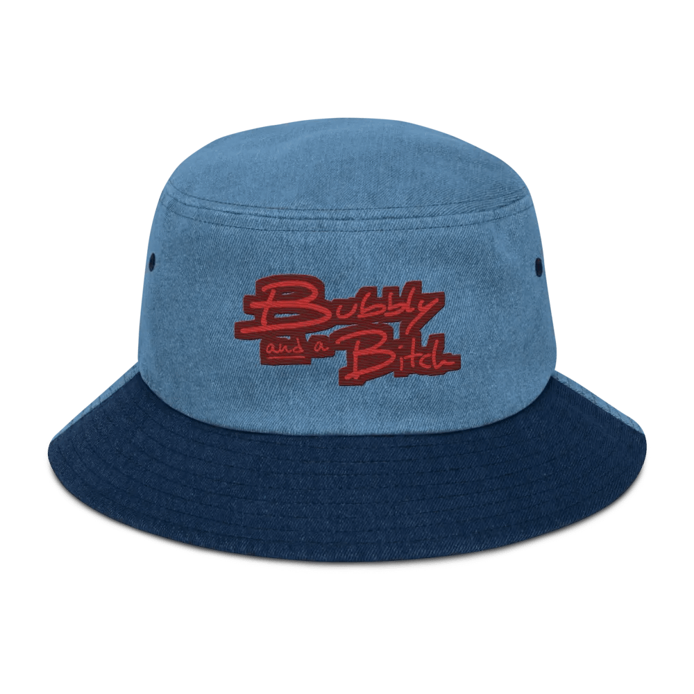 Bubbly and a B*tch (cherry) denim bucket hat product image (1)