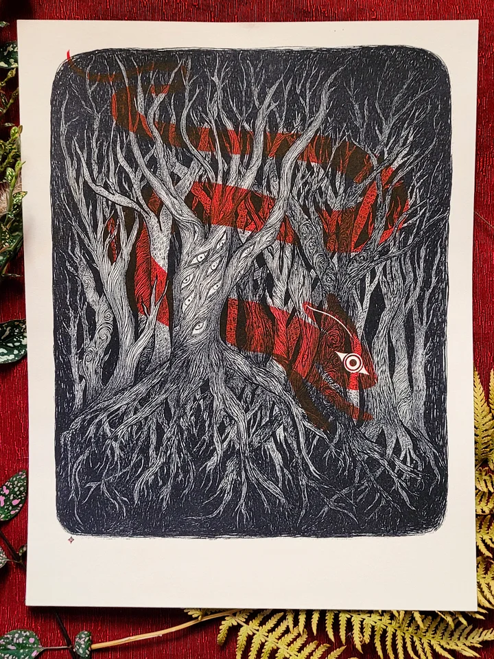 Through the Trees Riso Print product image (1)