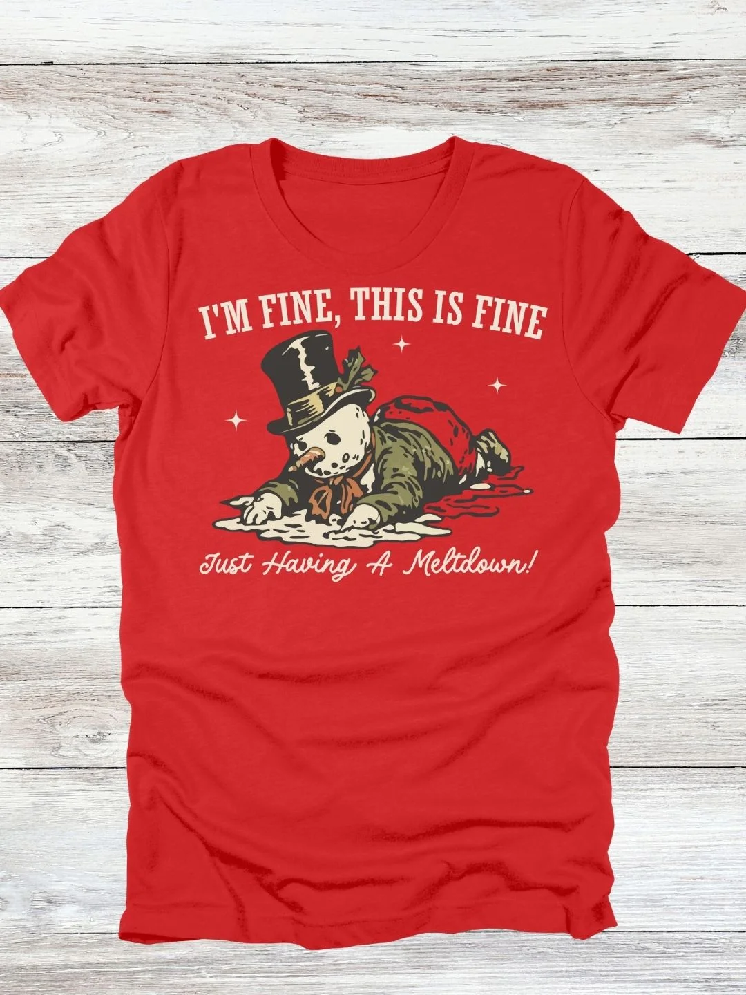 I'm Fine, This Is Fine Snowman T-Shirt product image (1)