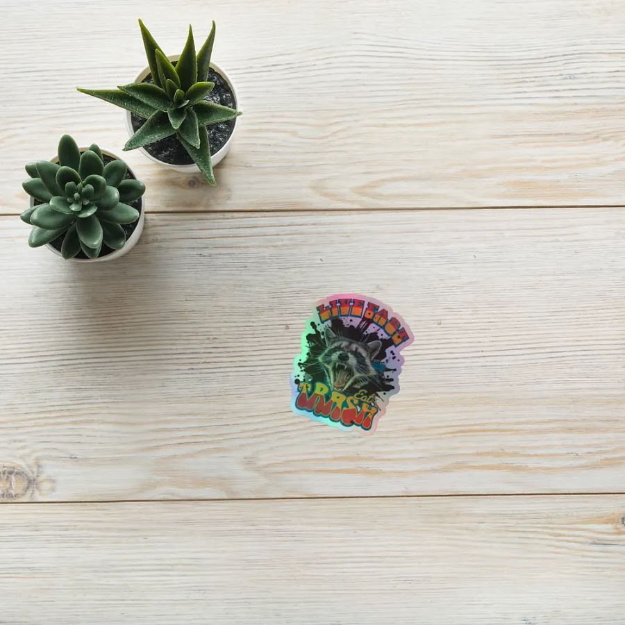 Live Fast Eat Trash Holo Sticker product image (8)