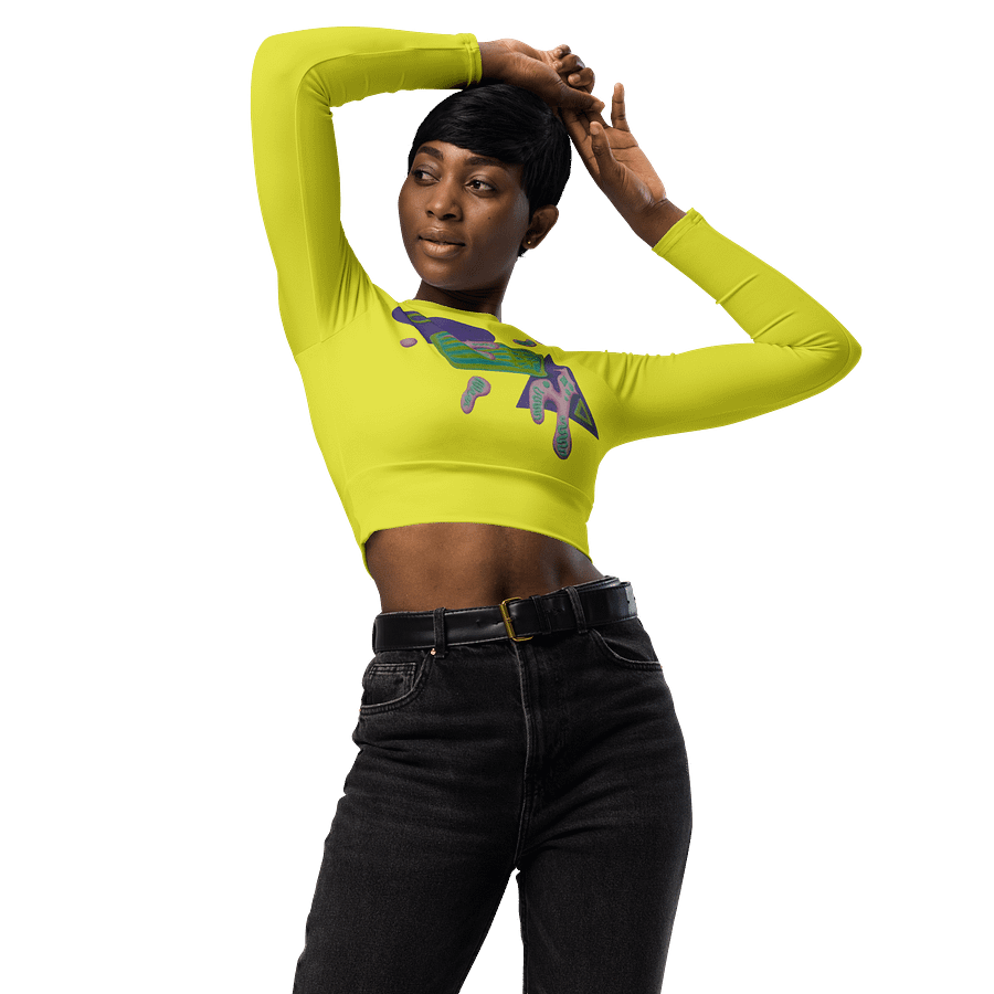 Shape Shenanigans Yellow Long Sleeve Crop Top product image (4)