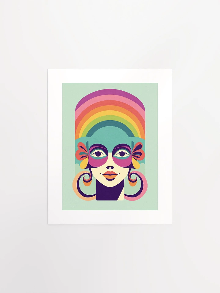 She Thinks In Rainbows Midcentury Portrait - Print product image (1)