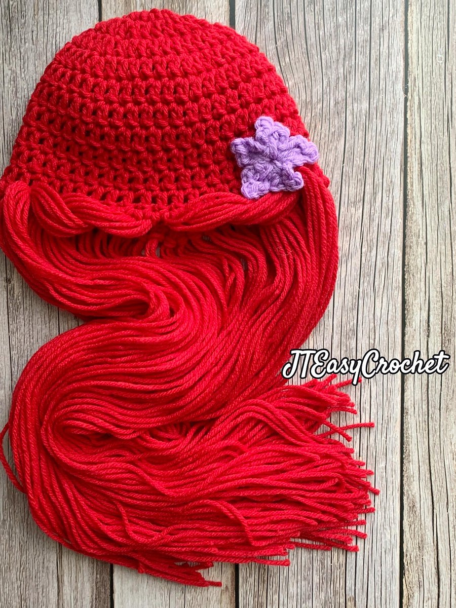 Crochet Wig Hats 3 in 1, Princess Hair Crochet Pattern product image (5)