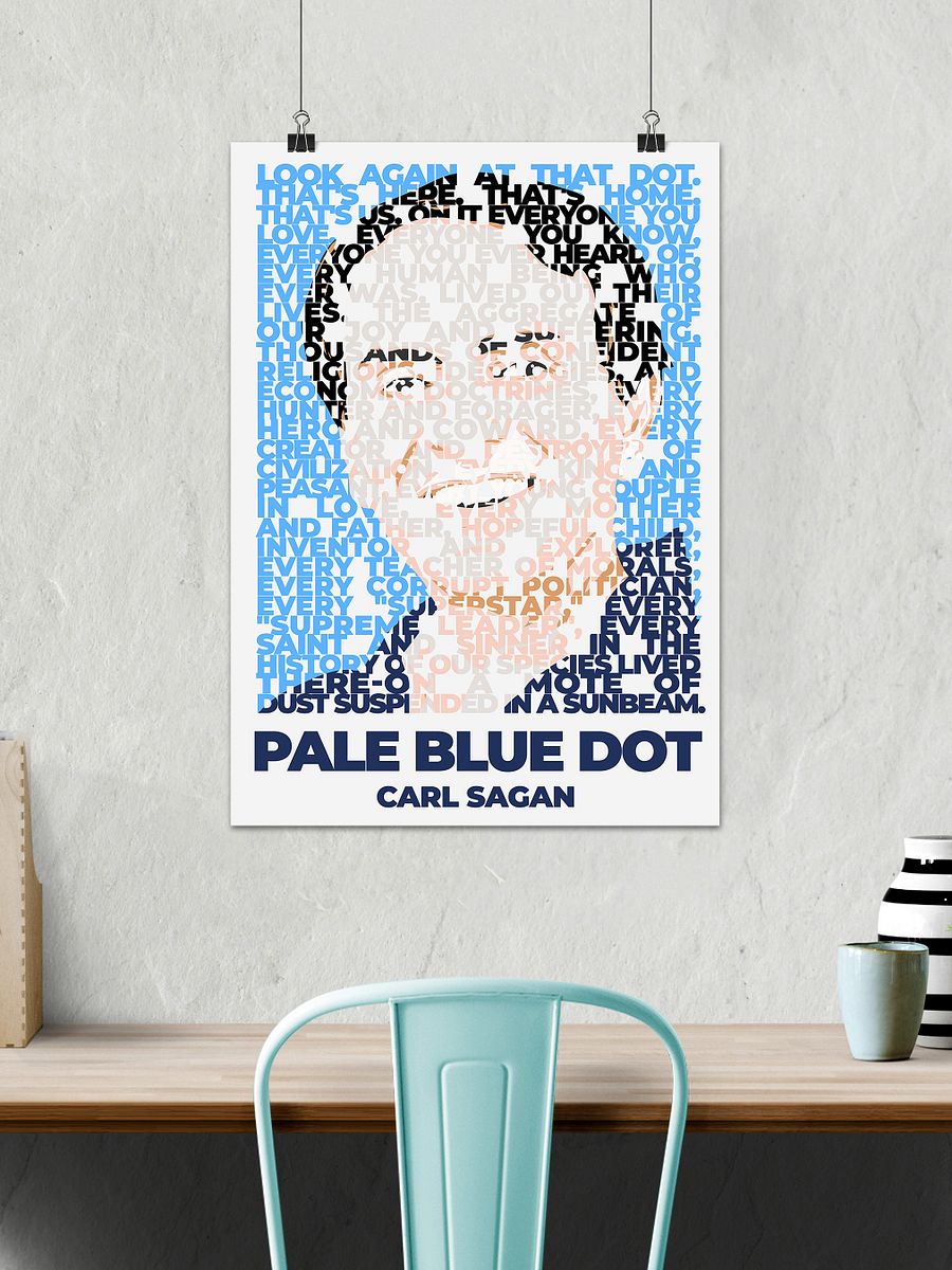 Pale Blue Dot poster, Carl Sagan quote — space poster, science poster, aesthetic poster, text-art poster product image (2)