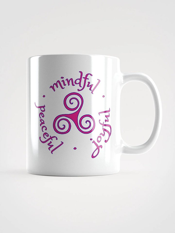 Mindful Peaceful Joyful Dark Pink and Navy Ceramic Mug product image (1)