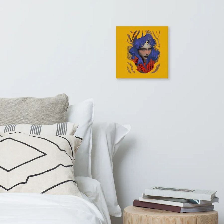 Something Strange, Charming and Blue Square Canvas Print product image (5)