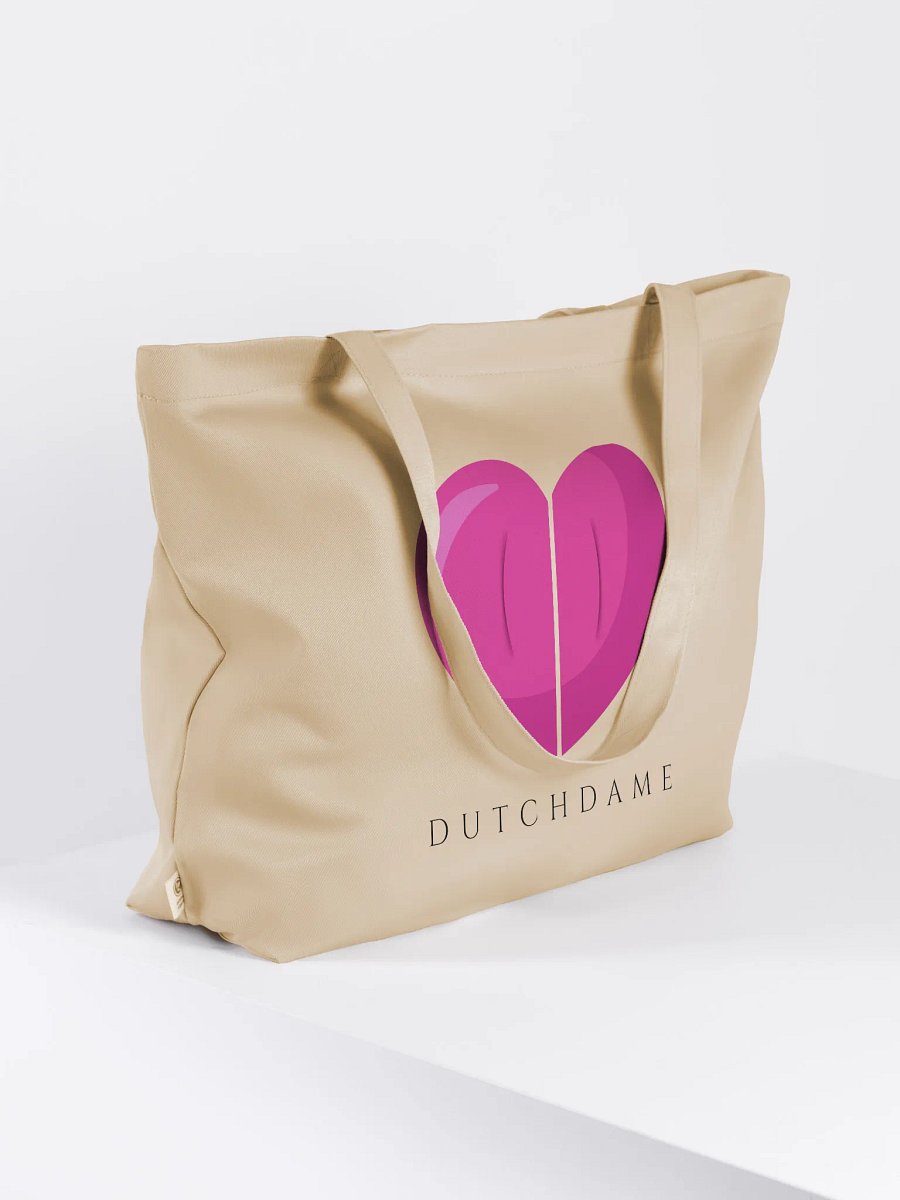 Pink Heart Organic Cotton Tote Bag product image (4)