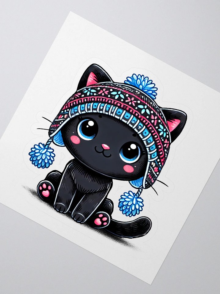 Knit Hat Cat Sticker Set product image (2)