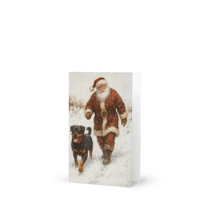 Santa Claus and Rottweiler Greeting Card product image (1)