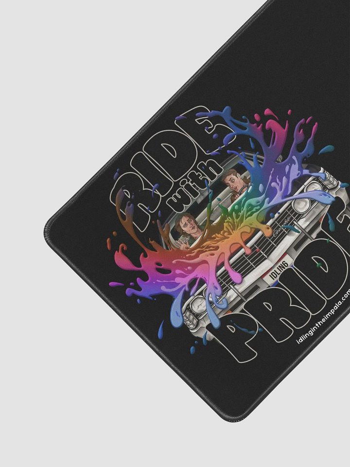 Ride with Pride 12" x 18" Black Deskmat product image (2)