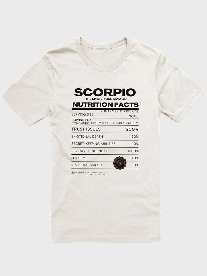SCORPIO Nutrition Facts T-Shirt product image (1)