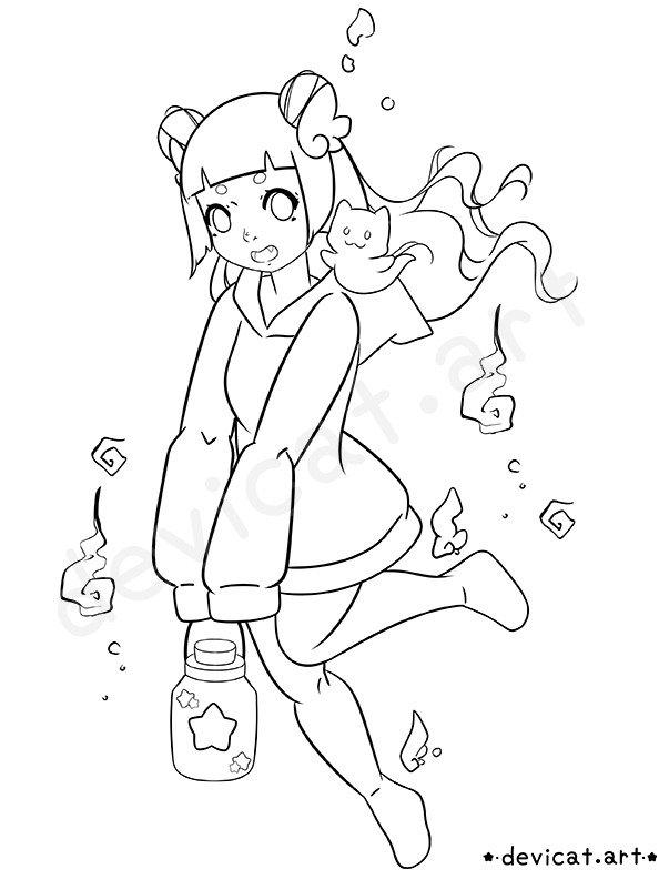 Coloring Page • CandiCat Ghost Girl • 2023 product image (1)