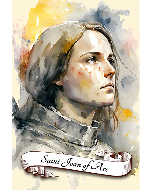 Saint Joan Of Arc Patron Saint of France, Soldiers, Prisoners, Rape Victims, Those in Need of Courage, Those Ridiculed for Their Faith Matte Poster product image (1)