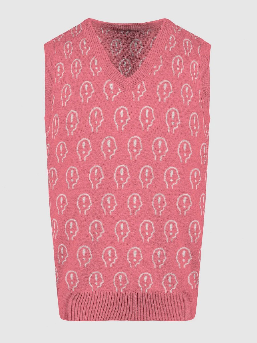 EXCLAIMING MENTALLY (duotone pink) knitwear vest product image (13)