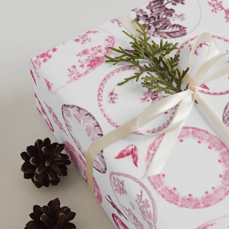 French Antique Plates | RED Wrapping Paper product image (3)