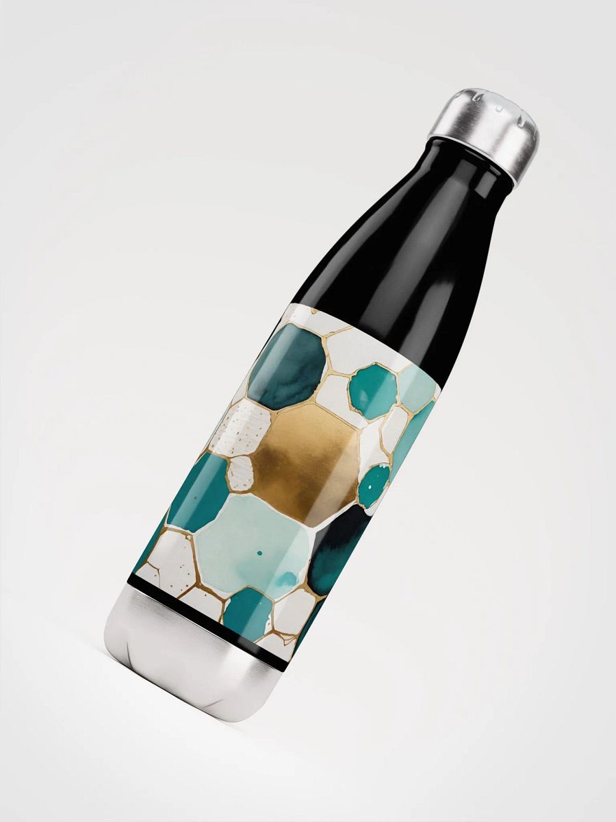 Teal Honeycomb Grunge Aesthetic Water Bottle product image (7)