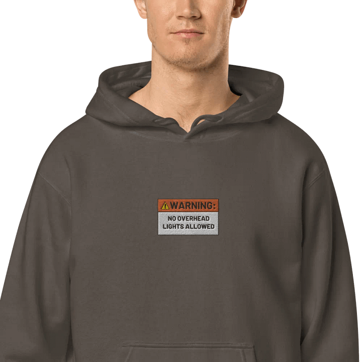 NO OVERHEAD LIGHTS embroidered pigment hoodie product image (1)