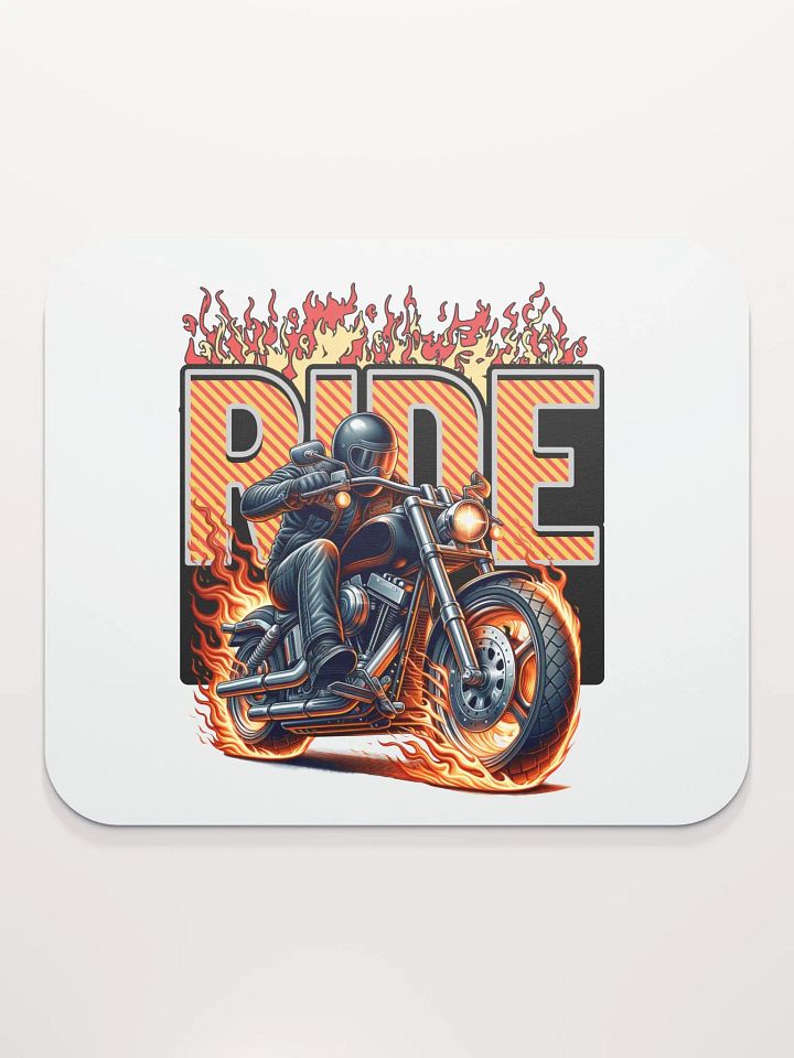 Rider Motorcycle Flaming Inferno Mouse Pad product image (2)