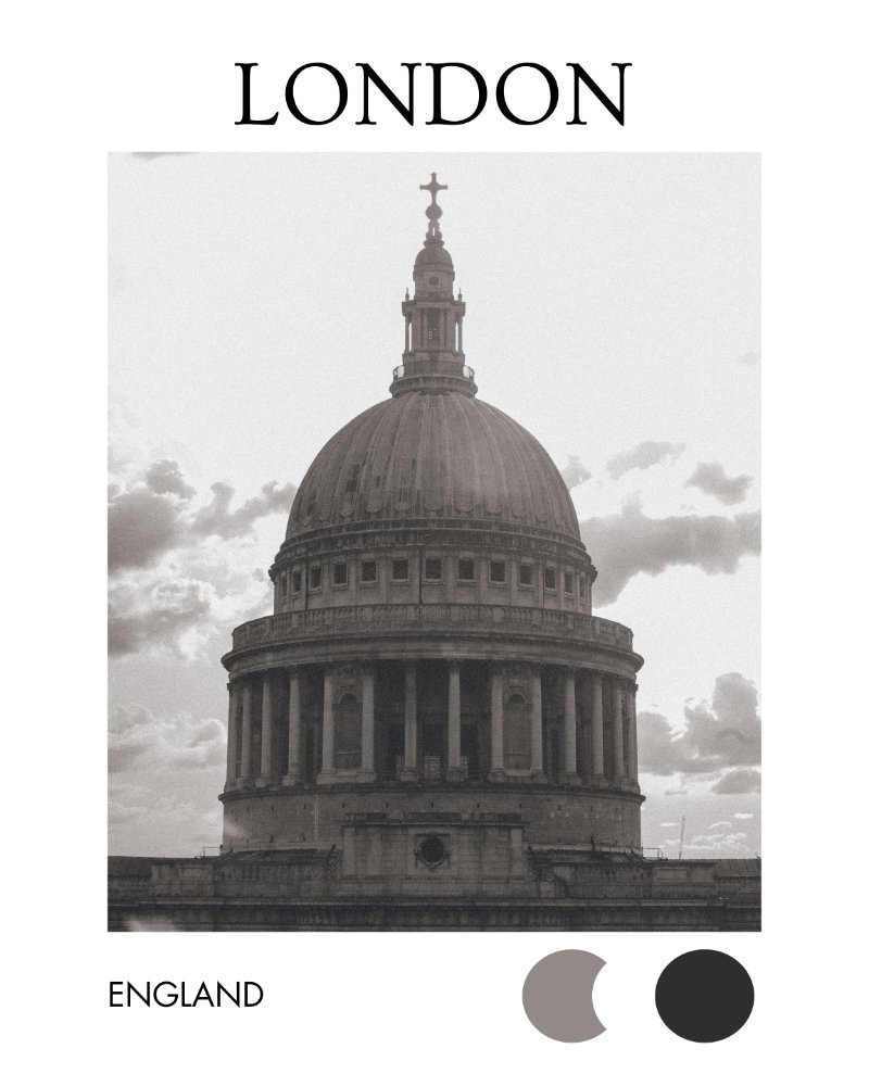 St. Paul's Dome - Black & White City Digital product image (1)