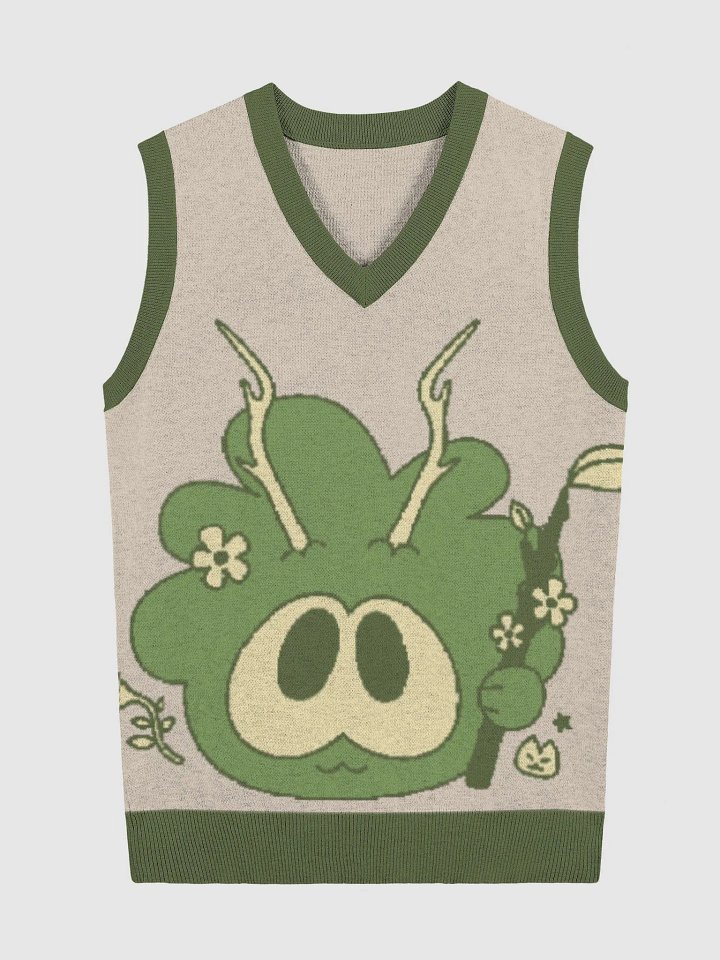 wild forest puff knitted vest product image (1)