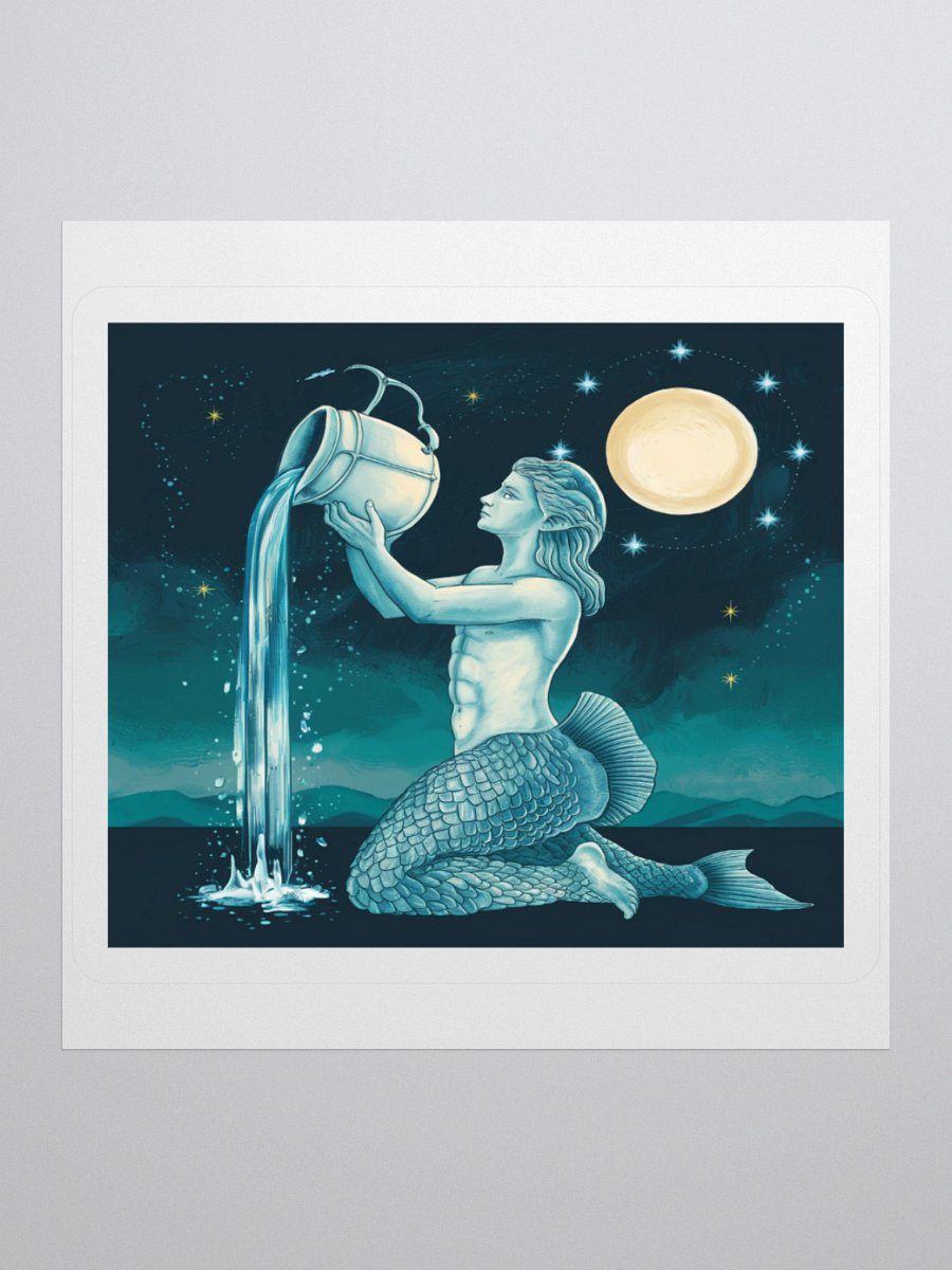 Aquarius Celestial Water-Bearer Vinyl Sticker - Exclusive Zodiac Art product image (2)