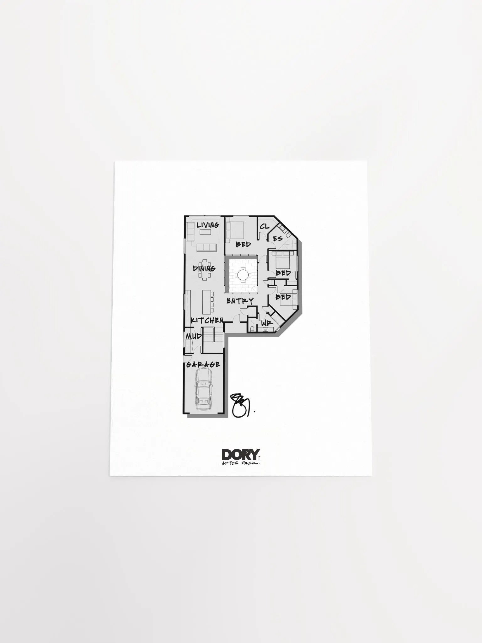 Alphabet Floor Plan Poster - P product image (4)